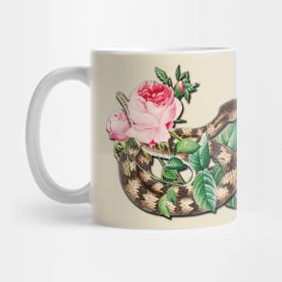 Vintage Rattlesnake and Pink Roses Mug